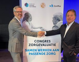 Sjoerd Repping en John Taks tijdens het congres Zorgevaluatie op 1 juni 2023